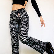 Black & Silver Zebra Stripe Flares