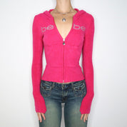 Bebe Pink Zip Up Hoodie (Small)