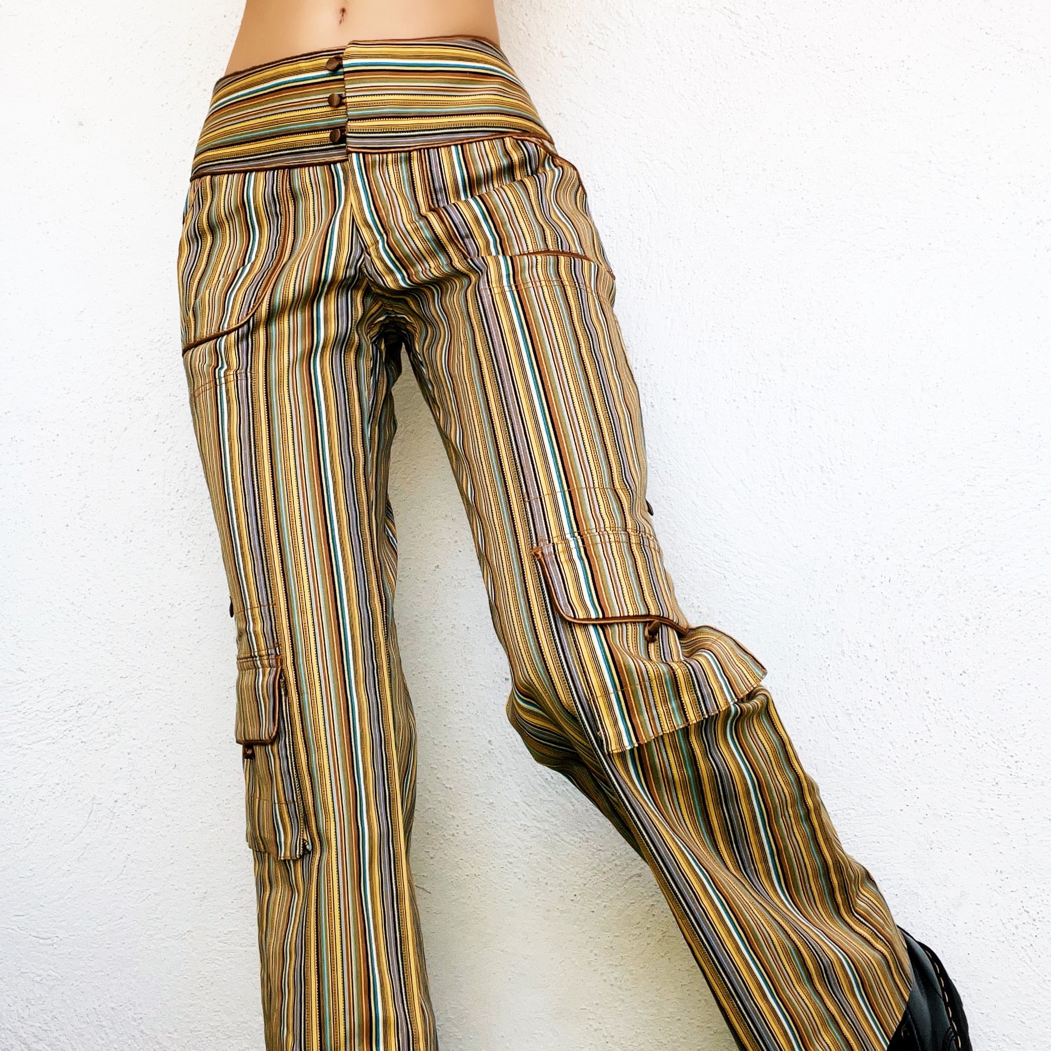 Funky Striped Cargo Pants (S)