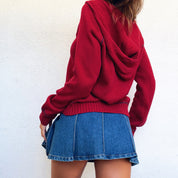 Vintage Pleated Denim Mini Skirt