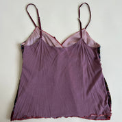 Maroon floral velvet beaded cami (S)