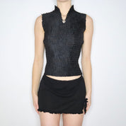 90s Black Textured Tank Top (S)