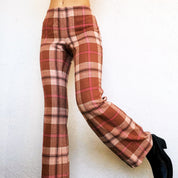 Rosy Pink Plaid Pants (M)