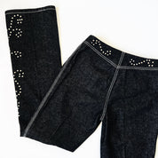 Silver Studded Flare Jeans (S)