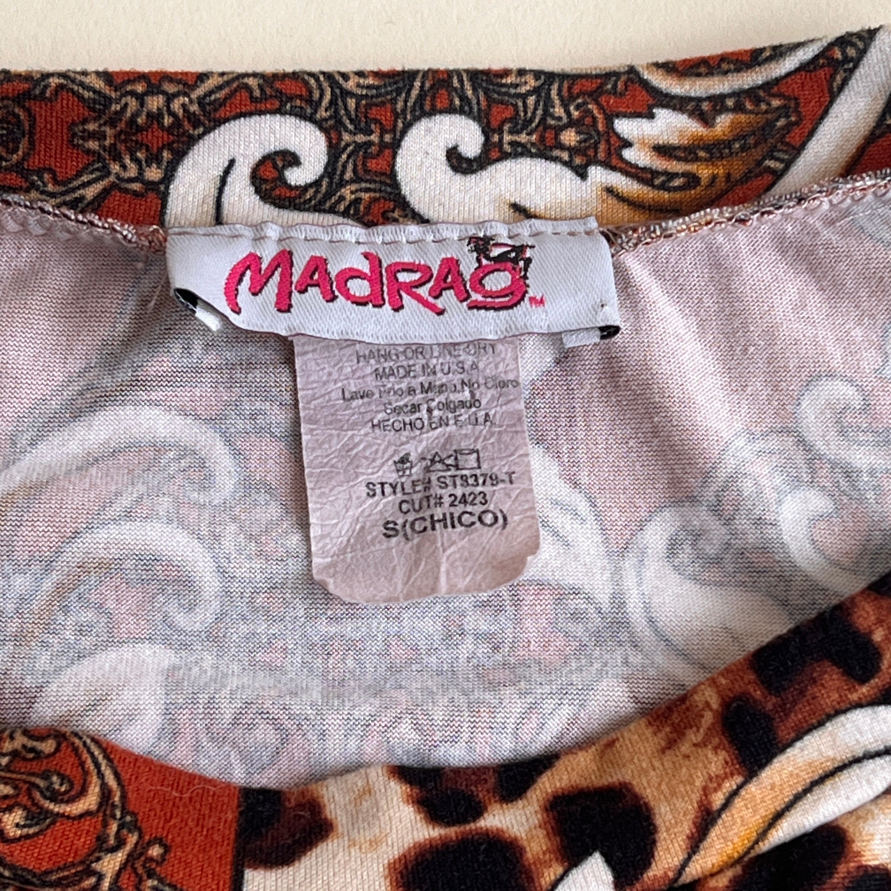 Vintage 90s mixed print backless crop (S/M)