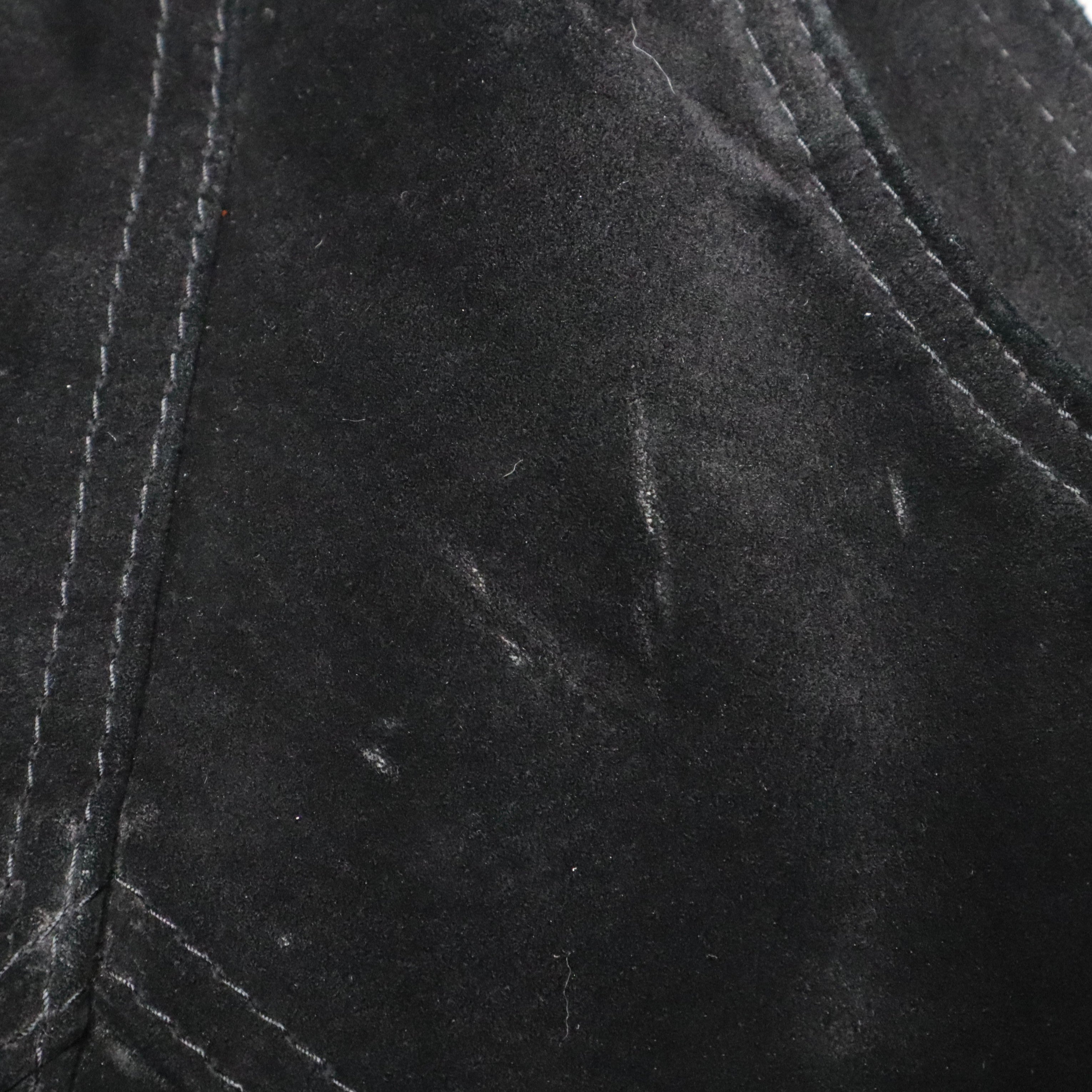 90s Black Leather and Suede Western Vest (S/M)