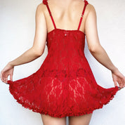 Vintage Lacy Red Slip Dress