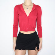 90s VERSACE Red Cardigan (XS)