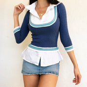 Early 2000s Layered Knit Top