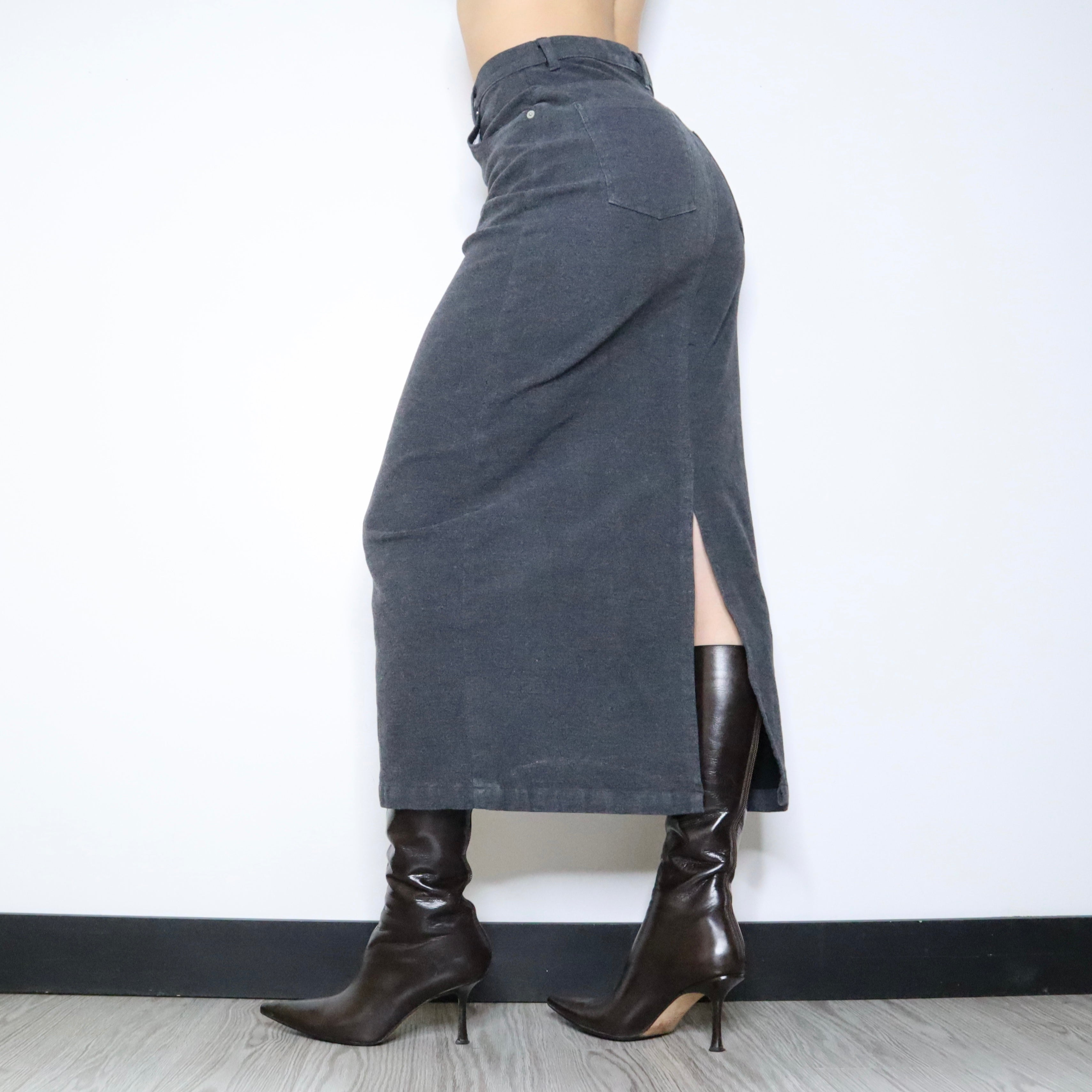 90s Gray Maxi Skirt (S/M)