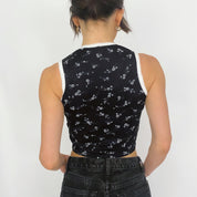 vintage floral cropped tank top - extra small