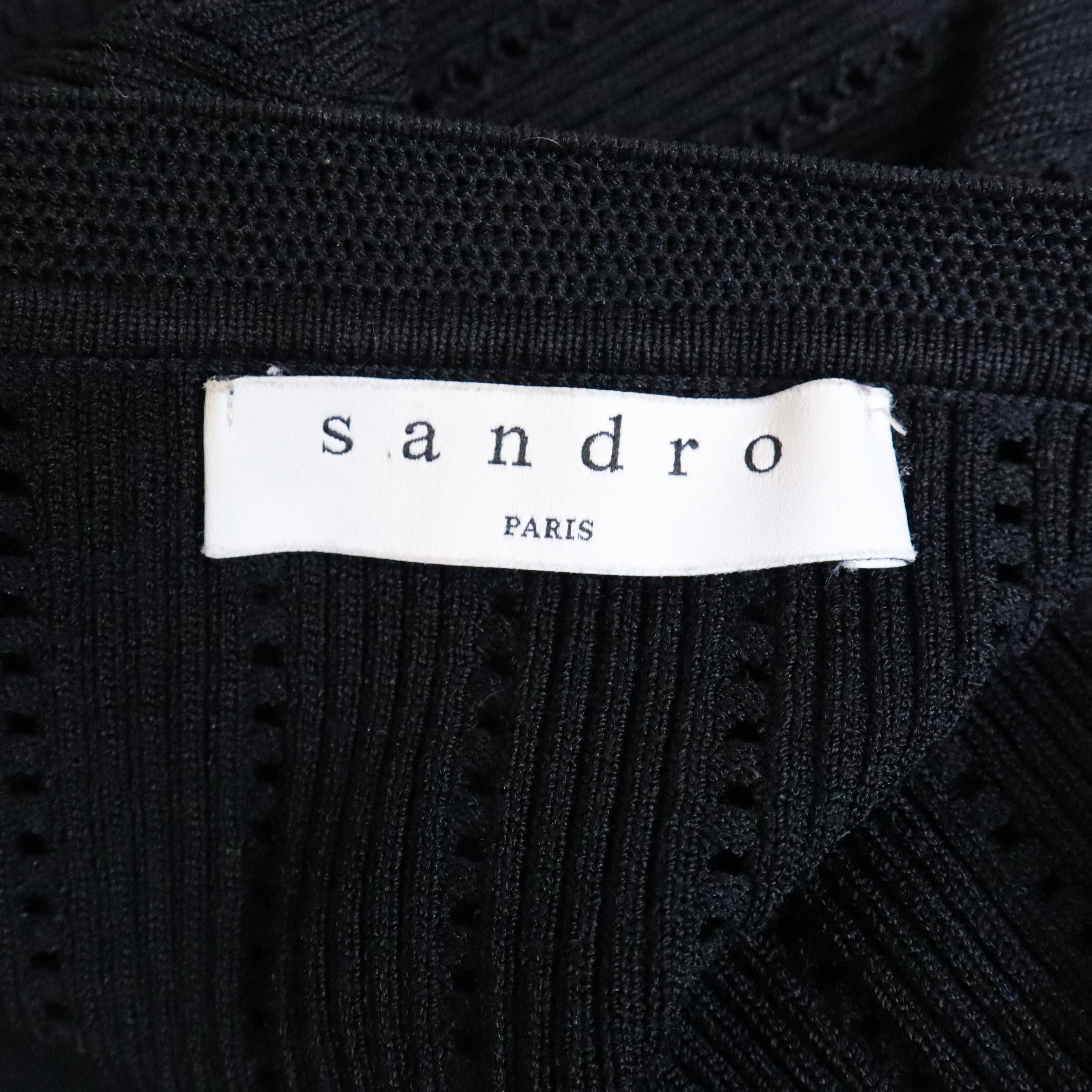 SANDRO PARIS Black Cropped Cardigan (XS) 