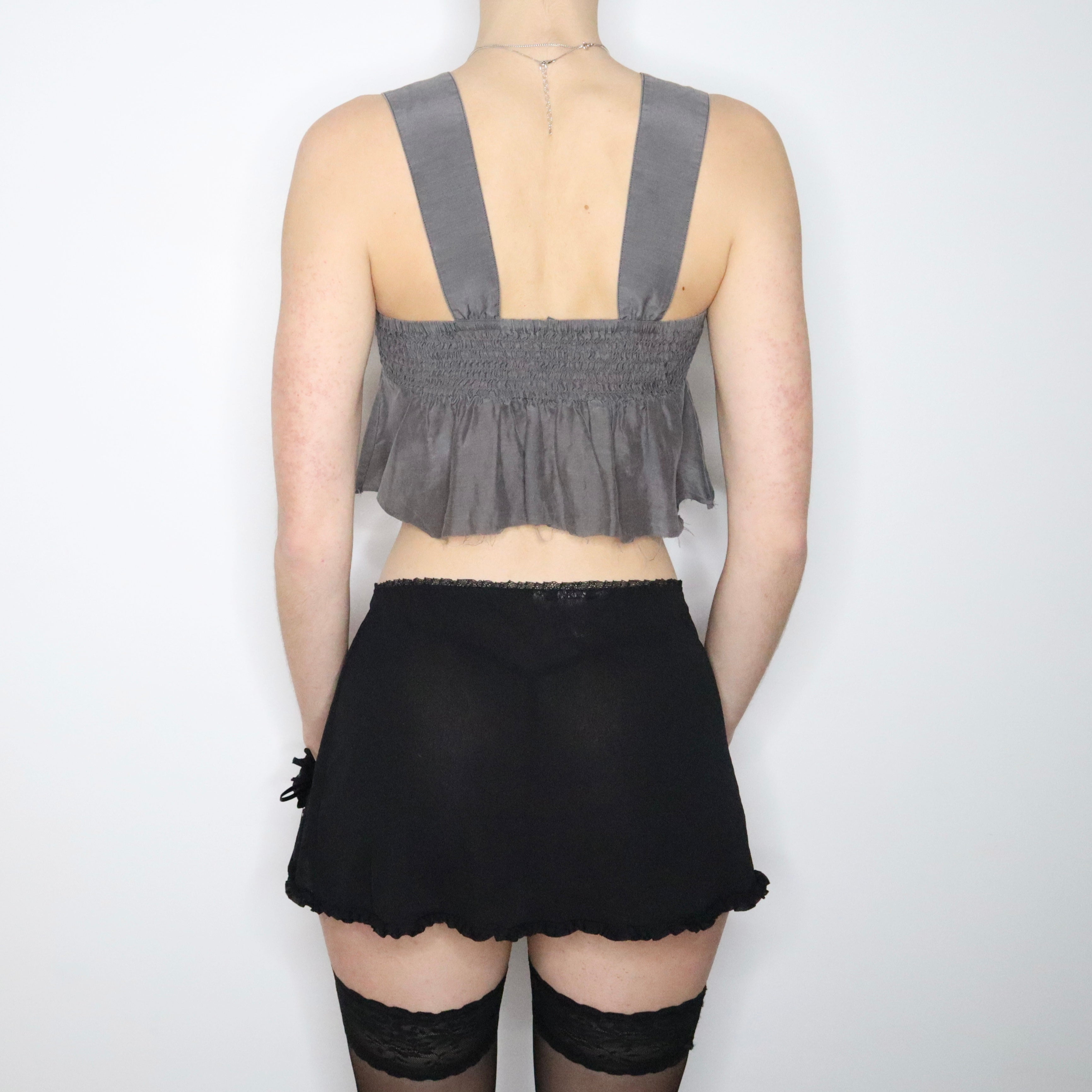 Y2K ARMANI EXCHANGE Gray Babydoll Top (XS/S)
