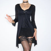 Whimsigoth Black Mesh Duster (Small)