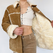 xoxo leather and faux fur jacket - large