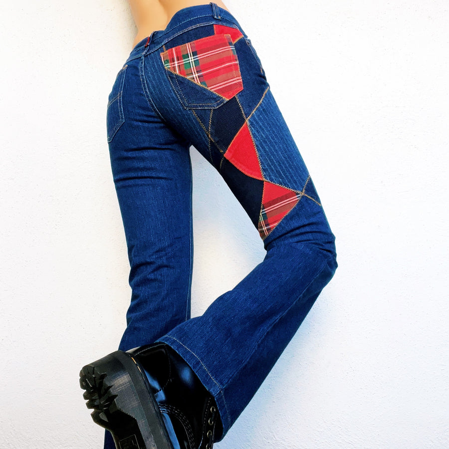 Vintage Plaid Patchwork Tommy Jeans (S)