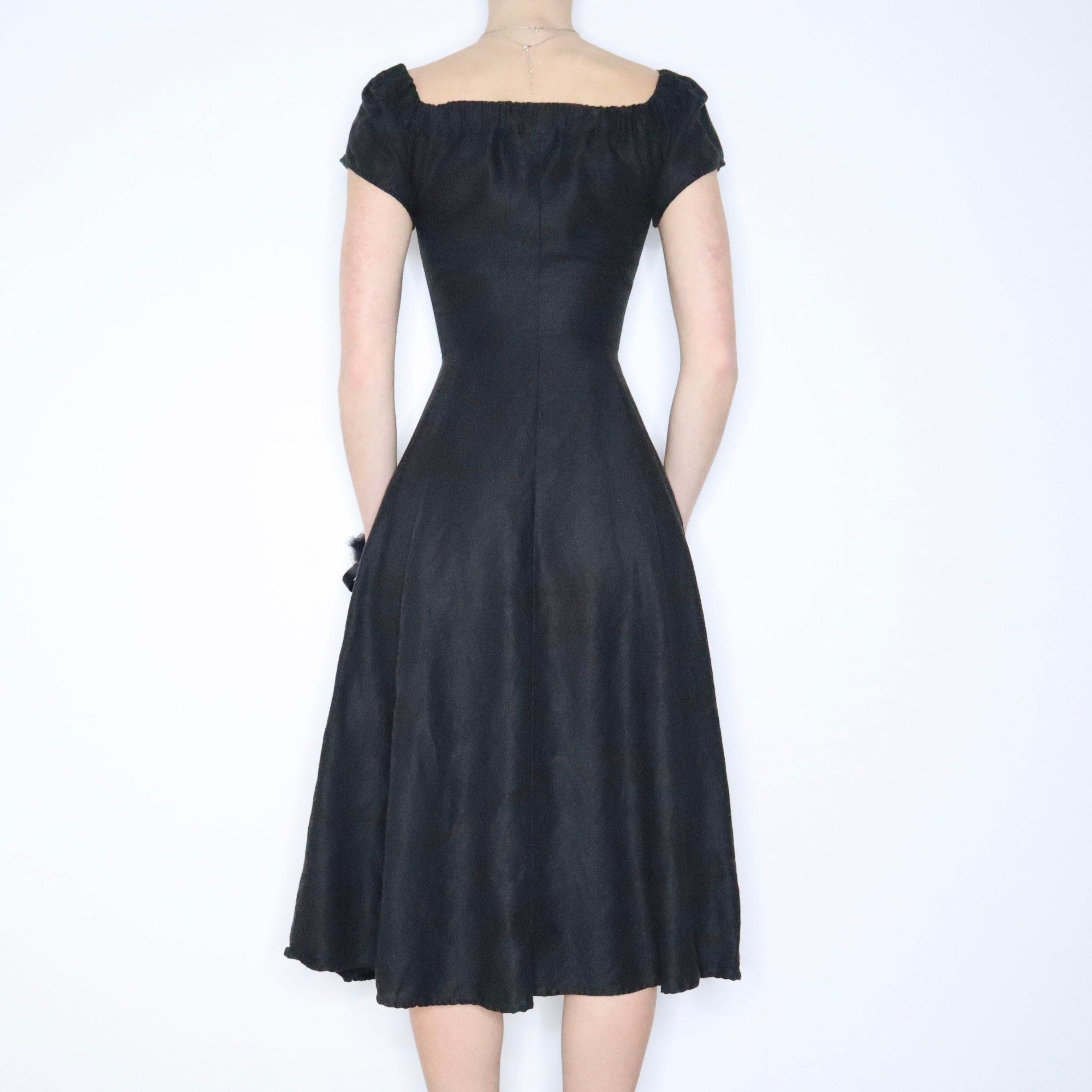REFORMATION Black Linen Button Up Midi Dress (XS)