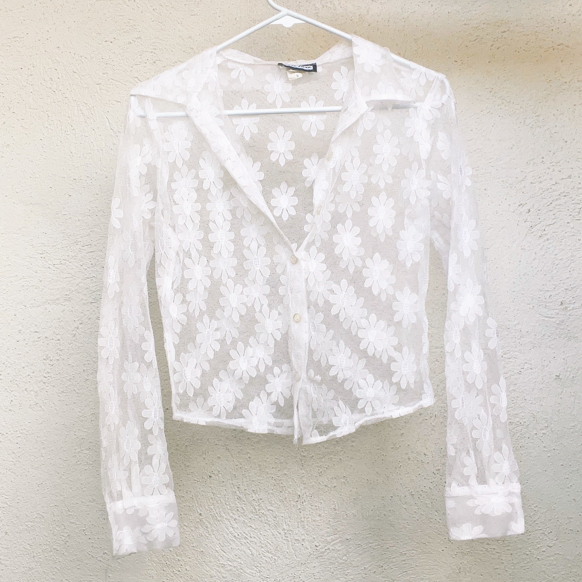 90s Sheer Floral Blouse
