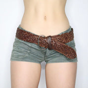 90s Chunky Braided Leather Belt