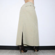 90s Light Khaki Cargo Maxi Skirt (S/M)