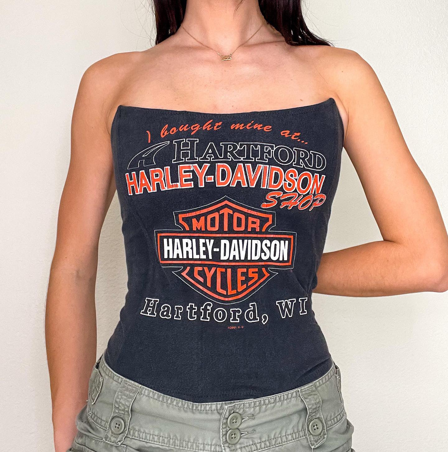 Reworked Black Hartford Harley Corset