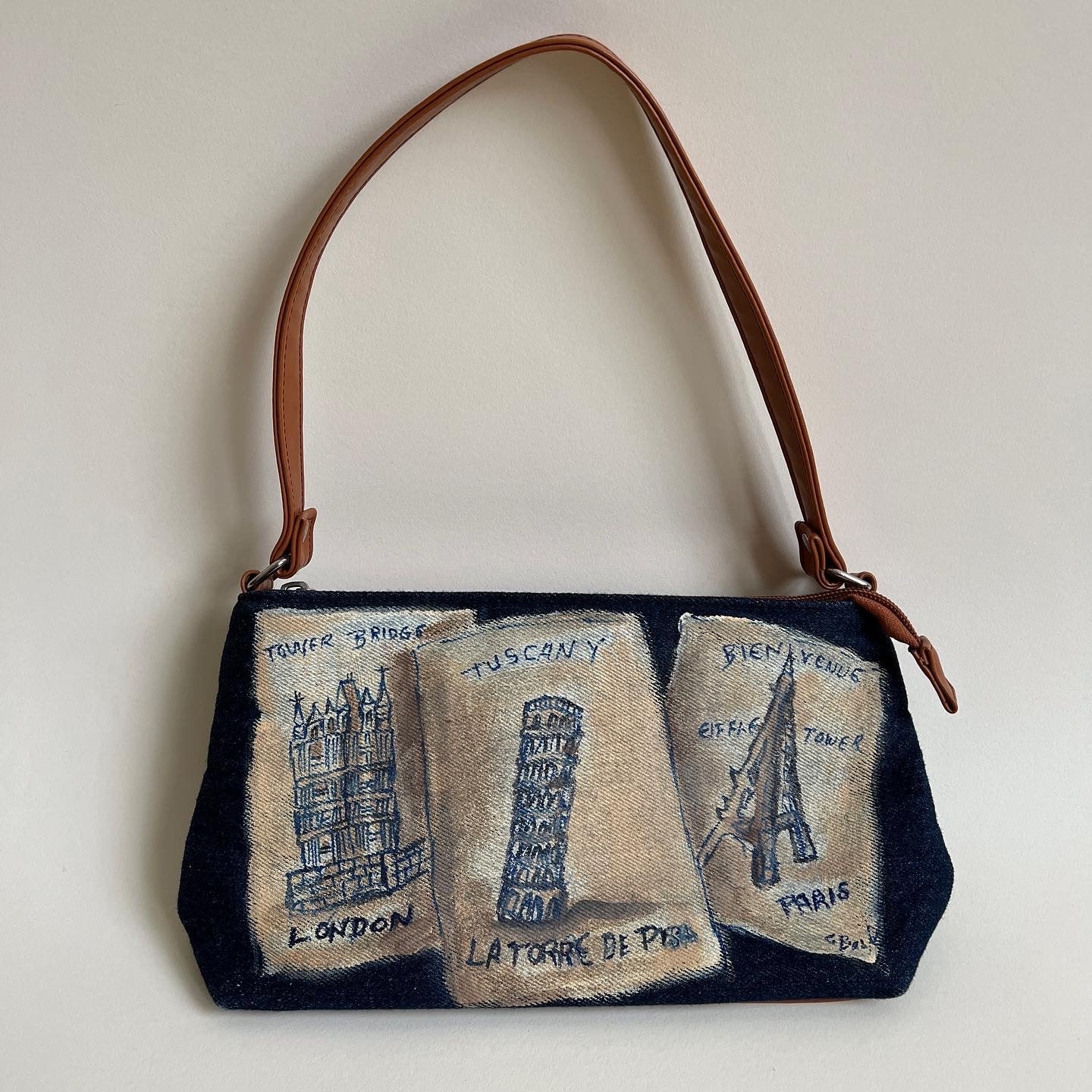 00s denim Euro city purse