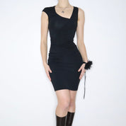 90s PATRIZIA PEPE Sexy Black Dress (XS/S)
