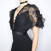 SELF PORTRAIT Black Mason Midi Dress (S)