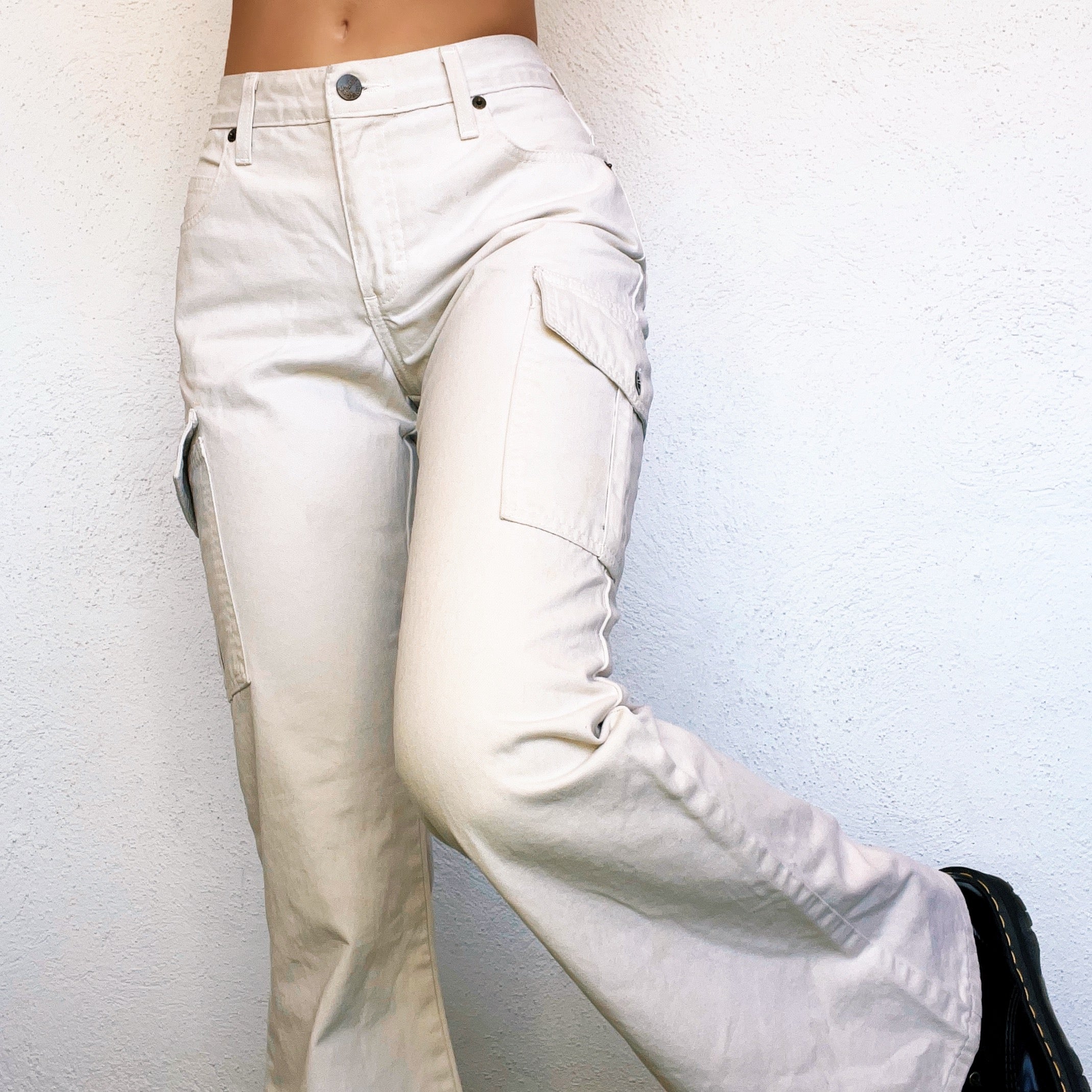 Vintage Khaki Cargo Flare Pants