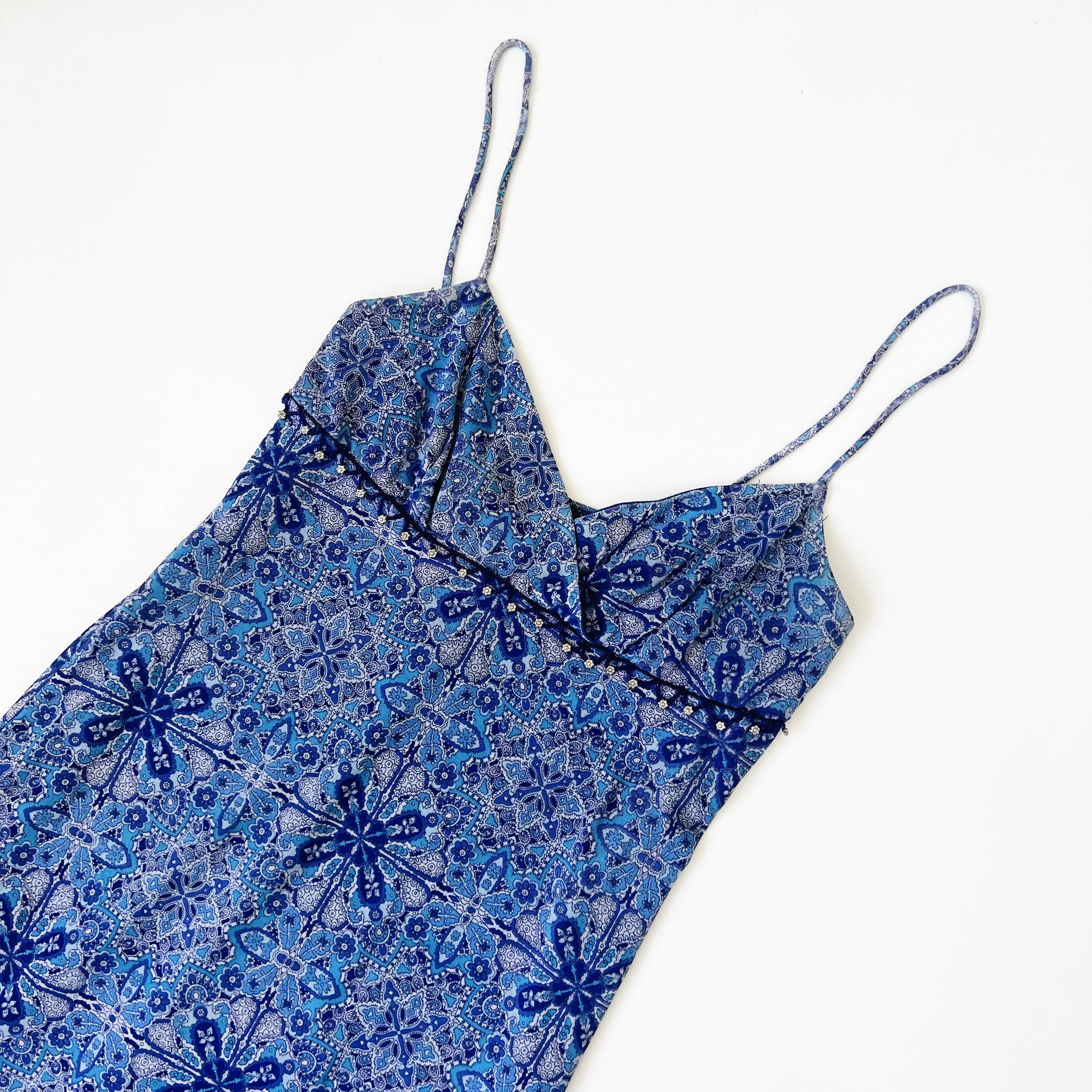 90s Blue Beaded Dress