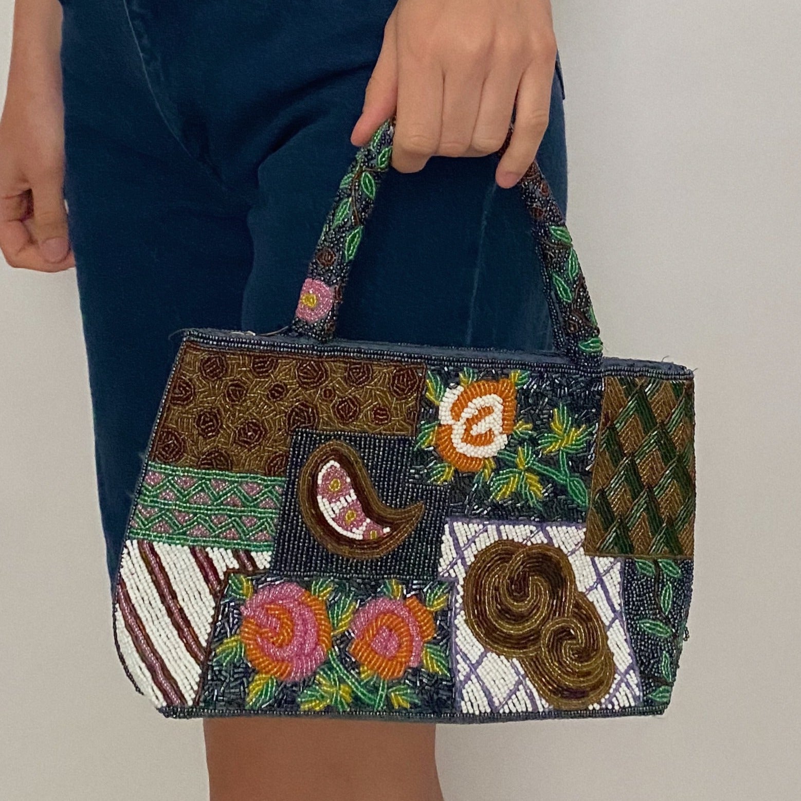 beaded paisley handbag
