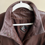 Vintage 90s leather brown maxi coat - XXL