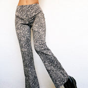 90s Gray Floral Flares (S)