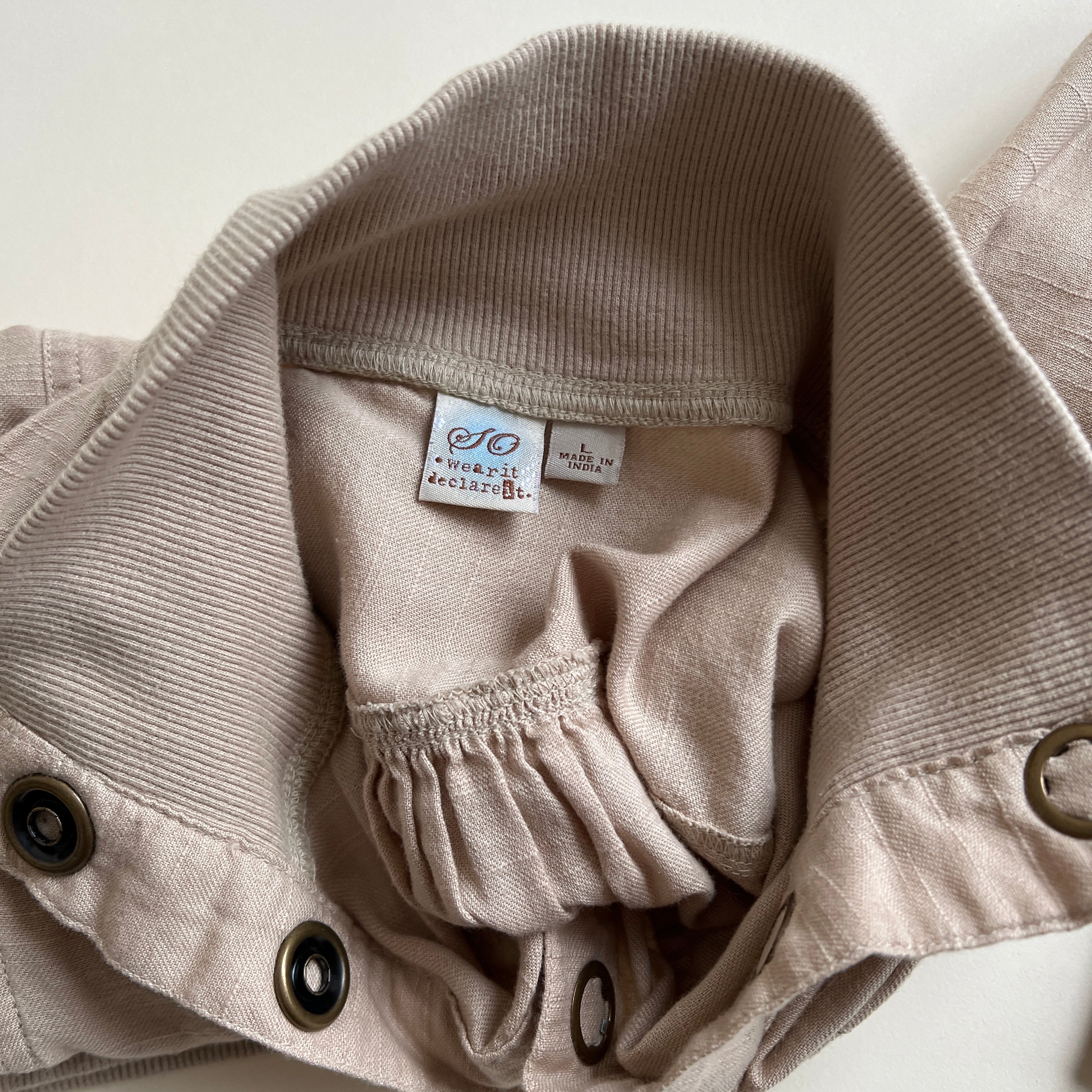 00s Linen blend cropped jacket - S-M