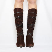 Y2K Brown Pointed Toe Boots (6.5)