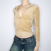 JUICY COUTURE Tan Velour Hoodie (S)