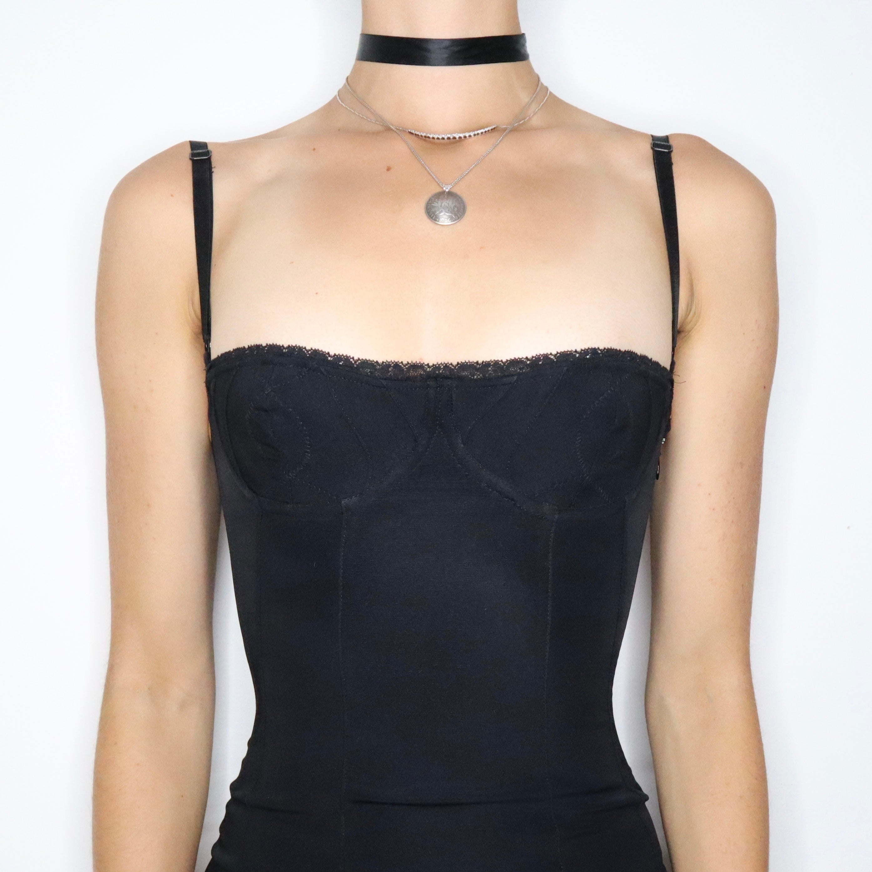 D&G Sexy Black Bustier Dress (XS)