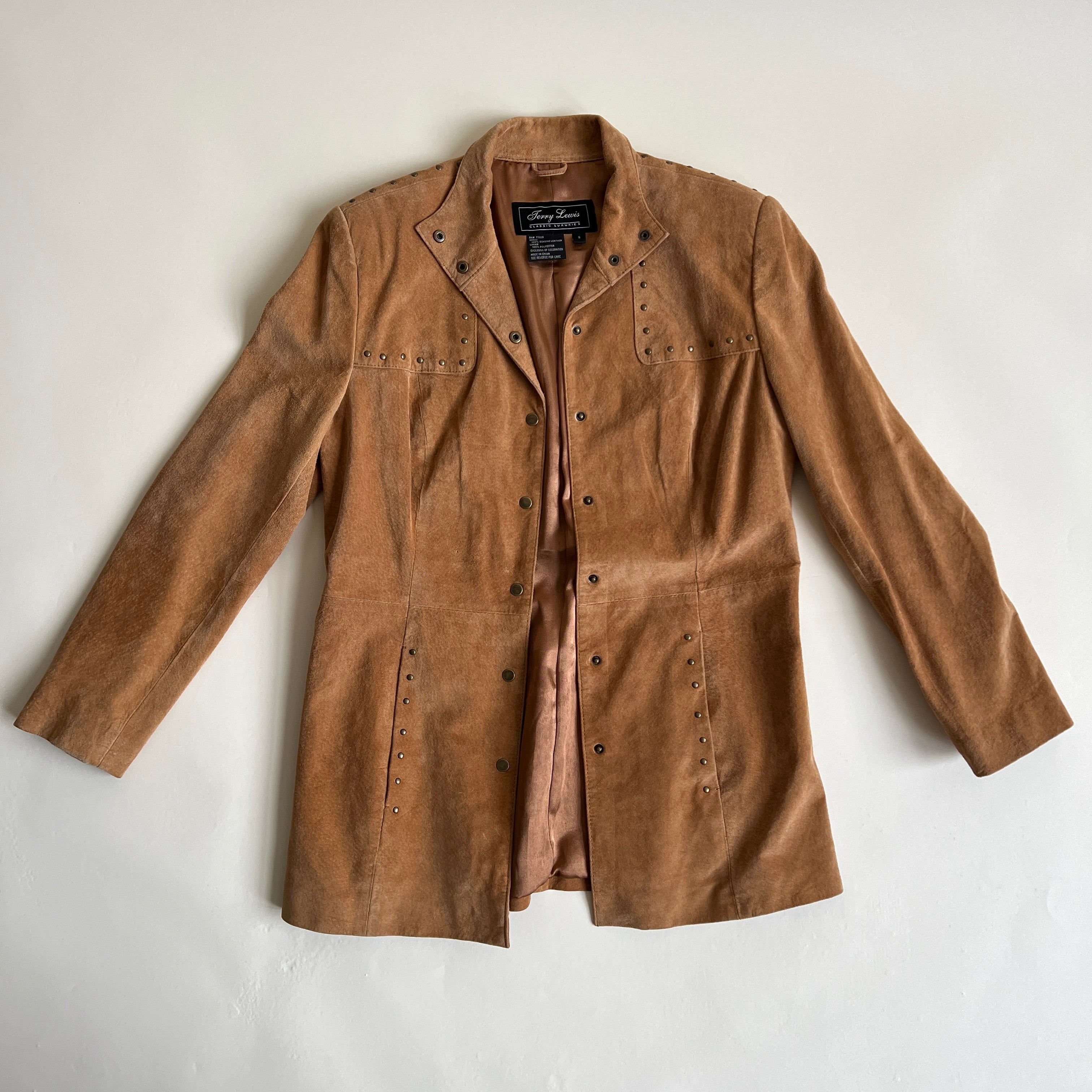 Vintage 90s suede jacket + pant set - M
