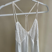 90s satin + lace maxi slip (L)