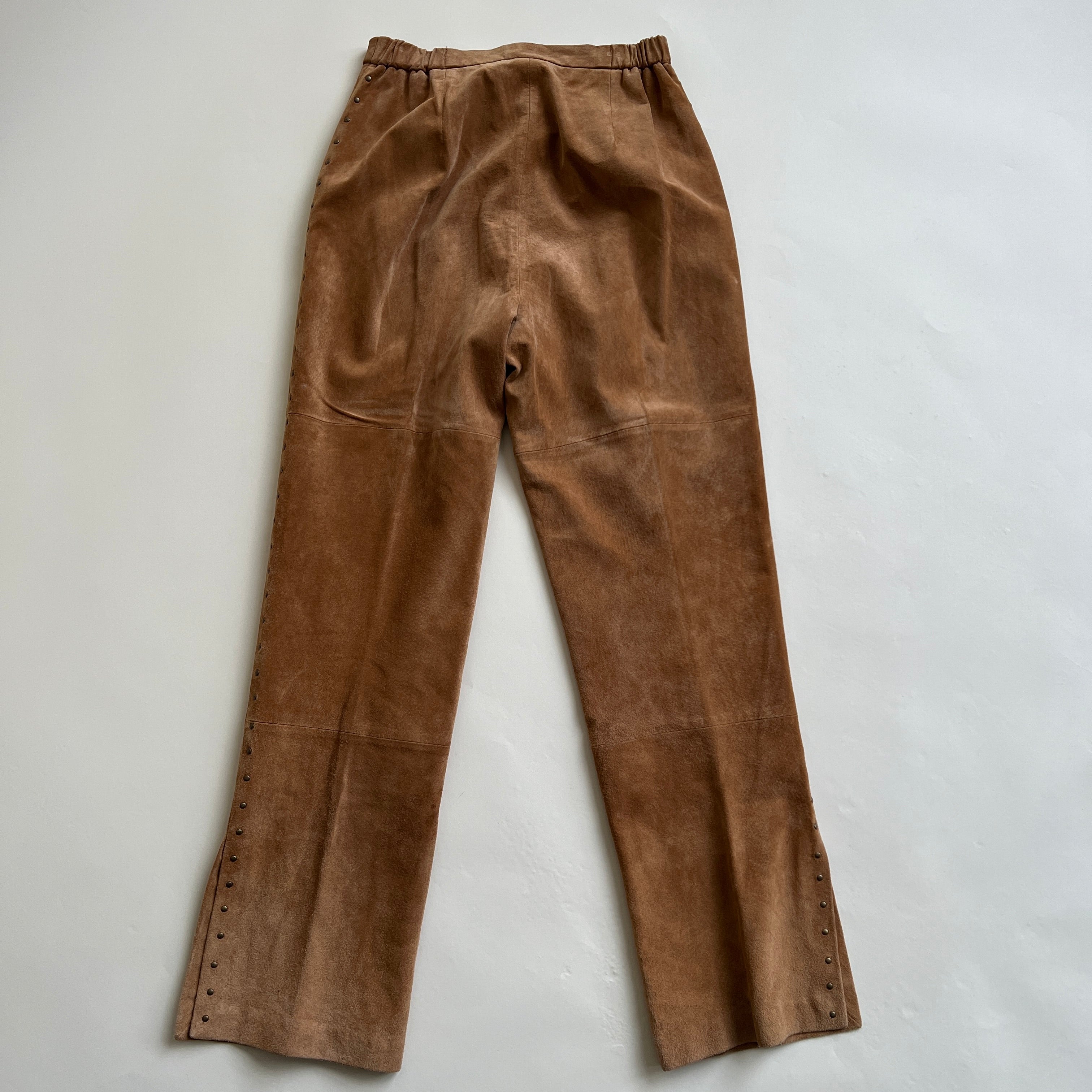 Vintage 90s suede jacket + pant set - M