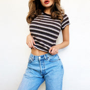 90s Brown Striped Tee