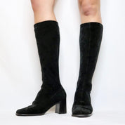 Italian Black Velvet Sock Boots (7-7.5 US/ 37 EU)
