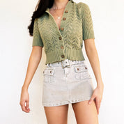 Green Knit Cardi Top