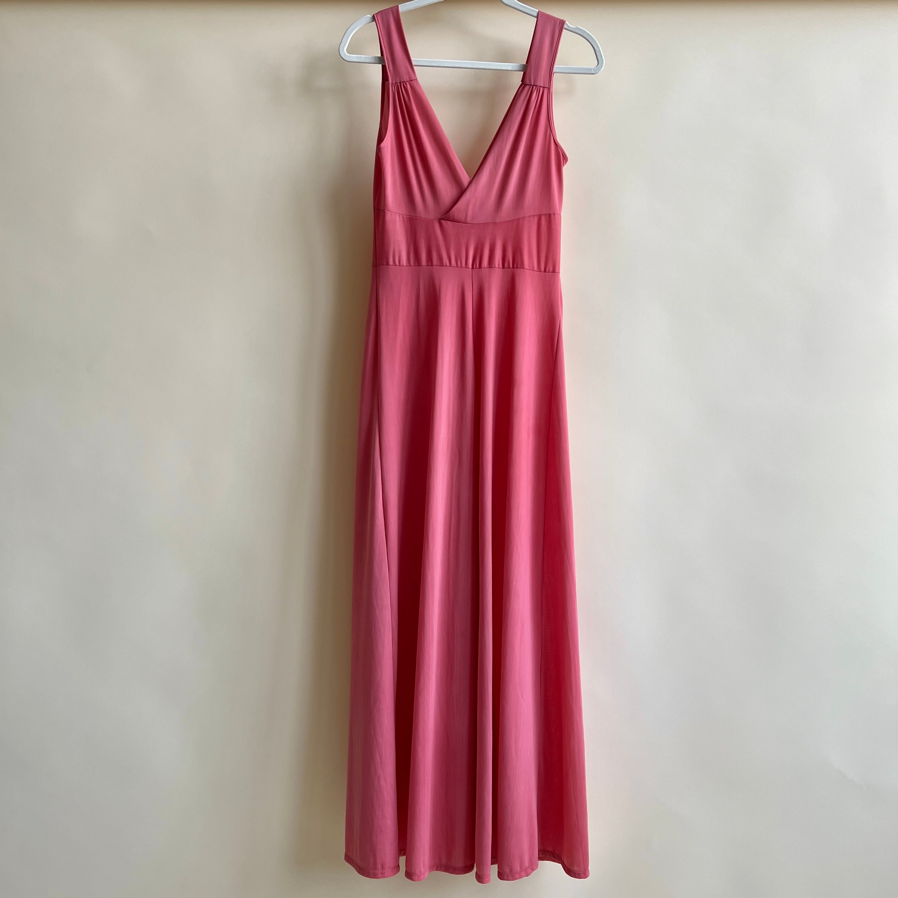 Hand dyed blush pink vintage maxi slip - s/m