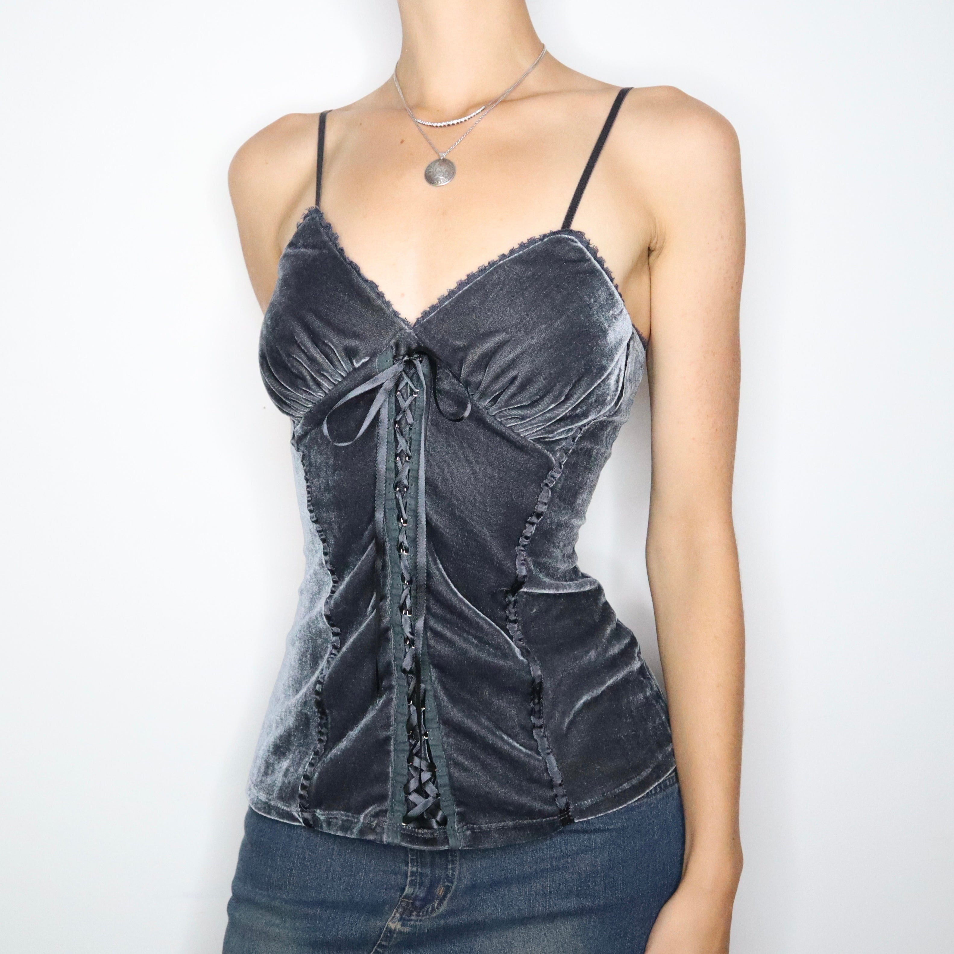 Velvet Lace Up Camisole (Medium)