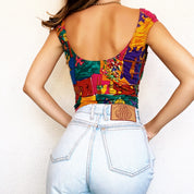 Funky Vintage Beaded Crop Top
