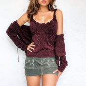 Chenille Two Piece Hoodie Set