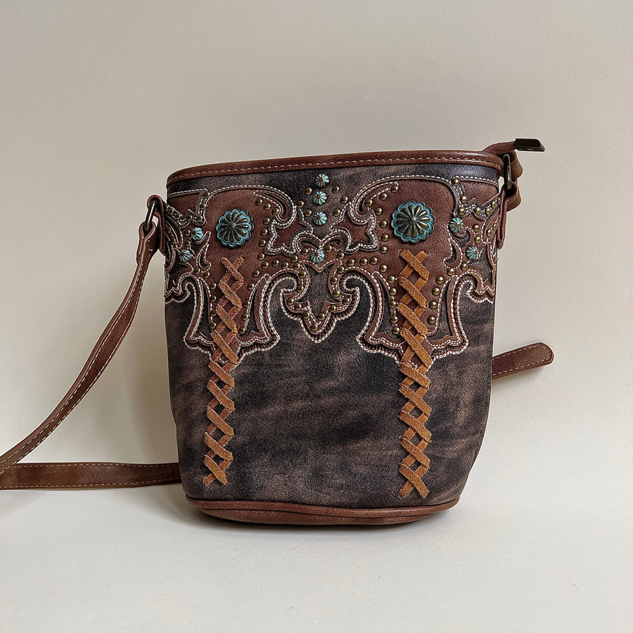 Faux leather boho western purse