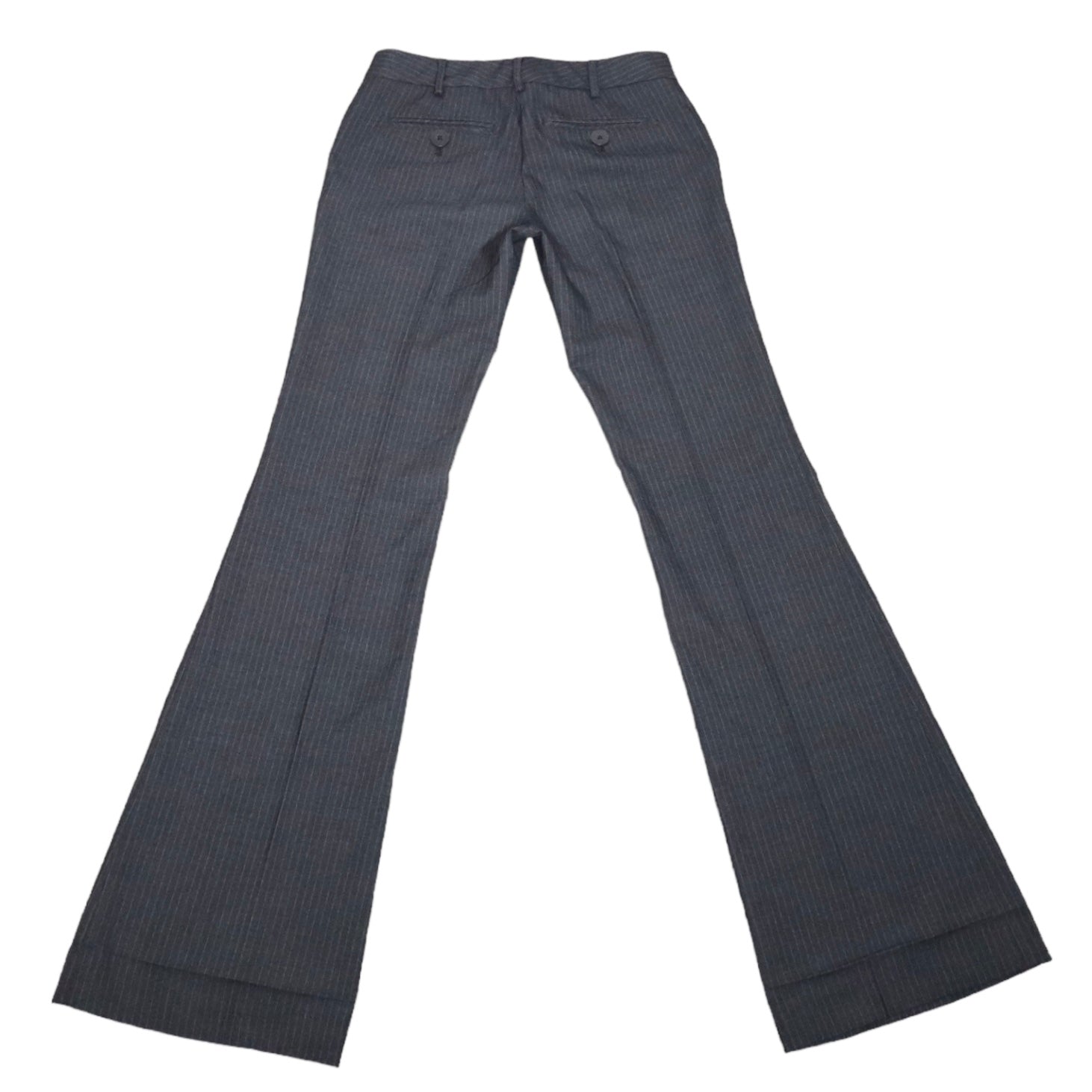 Y2K Gray Low Rise Pinstripe Flare Pants (XS)