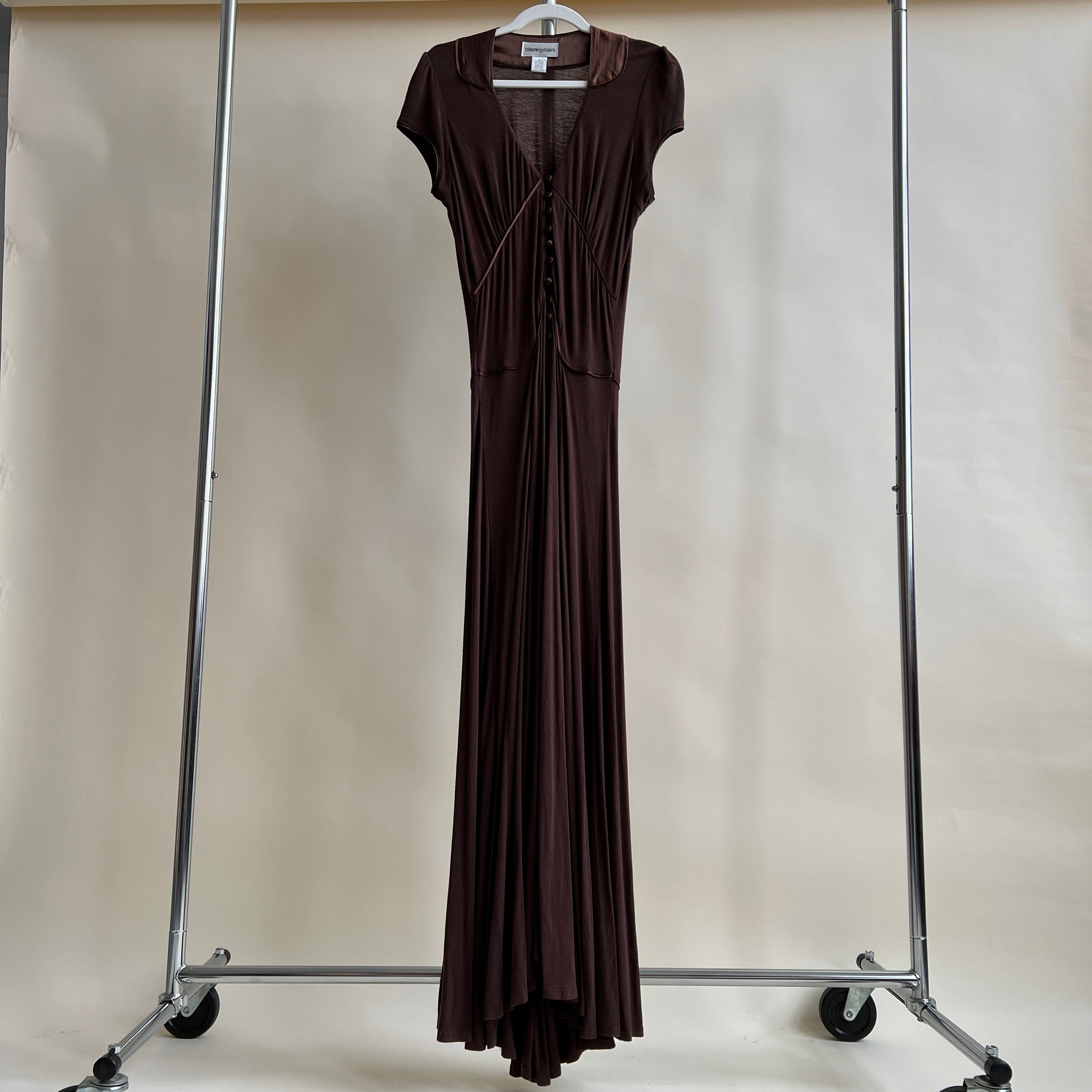00s espresso brown drop waist maxi dress (S/M)